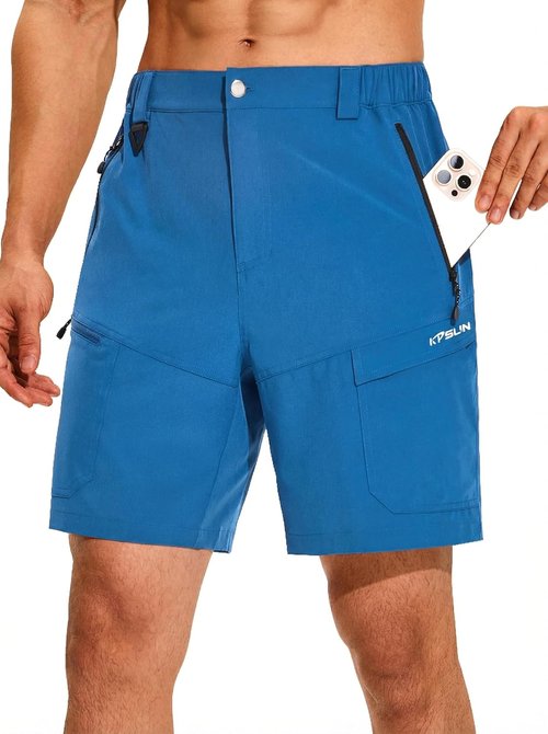 KPSUN Men's 7" Tactical Cargo Shorts - Lightweight Quick-Dry Design with Zipper Pockets for Outdoor Activities