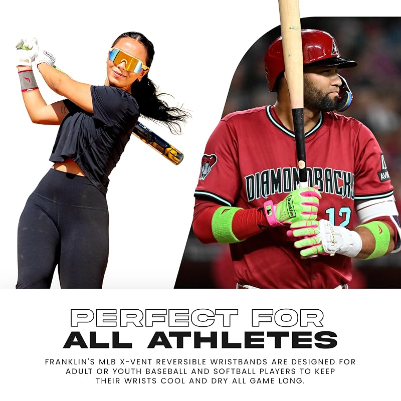 Baseball & Softball Wristbands, 4 Inch X-Vent Reversible, Red & Gray – Breathable, Durable (2-Pack)