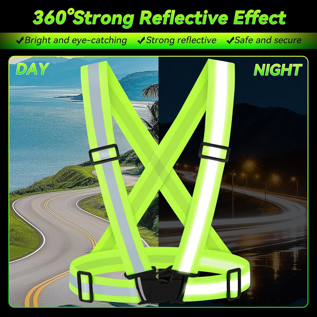 Skiennix Reflective Vest - High Visibility Adjustable Safety Gear for Night Running & Outdoor Activities