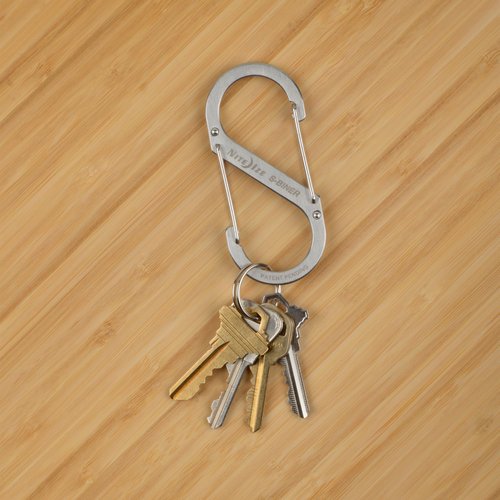 Nite Ize S-Biner Stainless Steel Dual Carabiner - Multi Purpose Dual Carabiner Clip - Great for Camping Supplies & Hiking Essentials - Secure Key Holder - Size 4 (5 Pack)