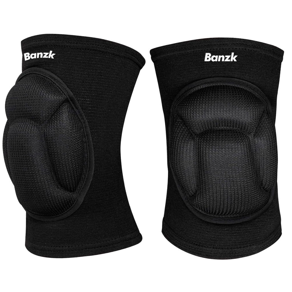 Skiennix Protective Knee Pads - Thick EVA Foam Anti-Slip Design for Volleyball, Cycling & More | Size M - Black