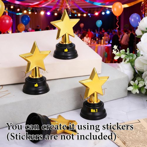 Mini Star Trophy Awards by [Brand Name] - 24 Pack Gold Plastic Trophies for Party Favors & Sports Events | 3.5 Inch