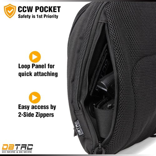 DBTAC Tactical Sling Bag - 8L Military Shoulder Chest Pack for Concealed Carry & Outdoor Use