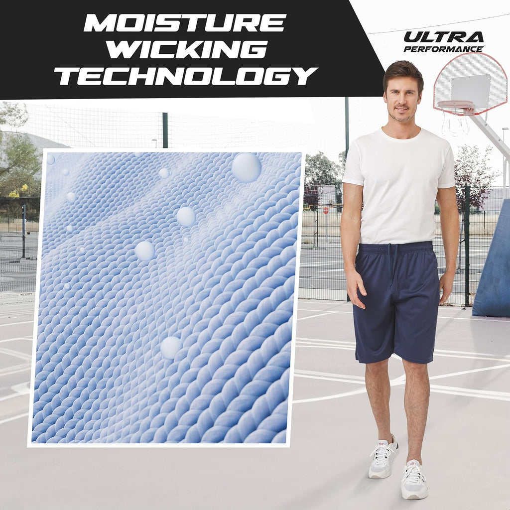 Skiennix Ultra Performance Men's Athletic Running Shorts - 5 Pack, Loose Fit with Zippered Pockets