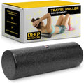 Deep Recovery Yoga Foam Roller - Black Back Roller for Pain Relief | 12in x 4in Travel Size for Myofascial Release