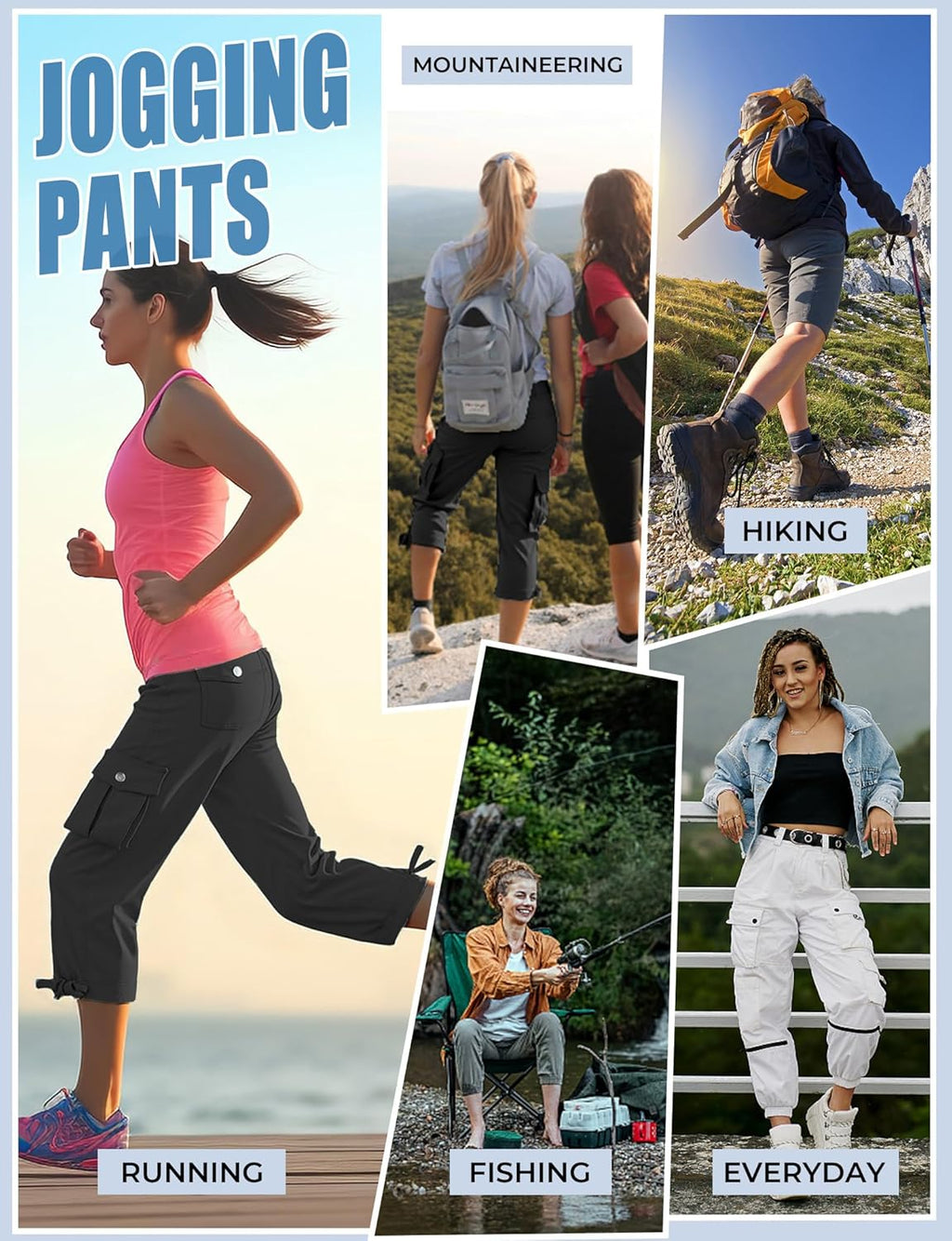 Skiennix Women's Hiking Capri Pants - Quick-Dry Cargo Design with Pockets | Comfortable Loose Fit for Travel & Casual Wear