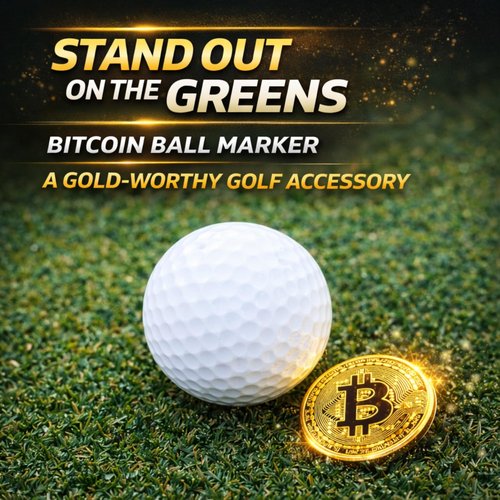 HODL 21 Bitcoin Golf Divot Repair Tool, All-Metal Golf Accessories - 3- in-1 Golf Multitool (Divot Tool, Ball Marker, Club Holder) | Foldable with with Pop-up Button & Magnetic Ball Marker