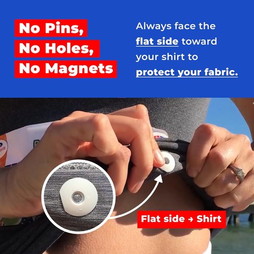 bibSNAPS Race Bib Clips - Secure Fasteners for Running, Marathon & Cycling | Easy Snap & Lock (4pcs)