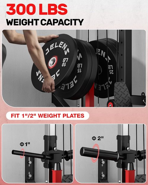 JELENS RC01 Foldable LAT Pulldown Machine - Adjustable Seat & 16 Positions | Home Gym Cable Station