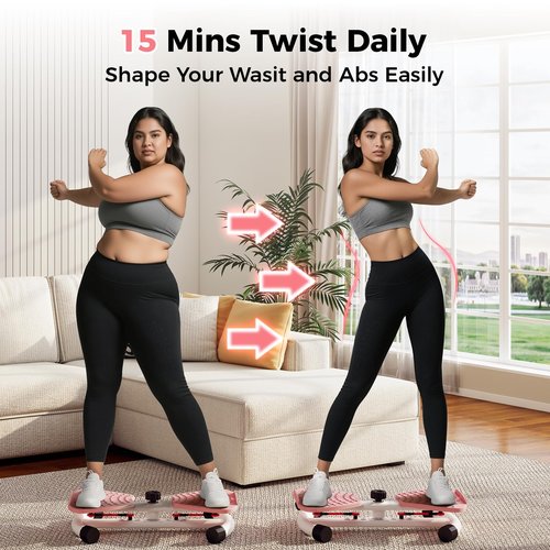 Waist Twister Machine Exercise, Ab Twister Board for Exercise, Waist Twisting Fitness Tool, Core Trainer for Women Belly Fat Loss, Home Gym Workout Equipment, Noiseless, 300 lbs Capacity