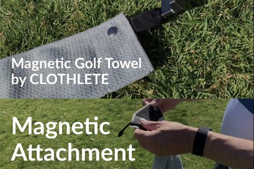 Clothlete Magnetic Greenside Microfiber Golf Towel, Towels & 3 Magnet Attachments - Pack of 3 (16 inch x 24 inch)