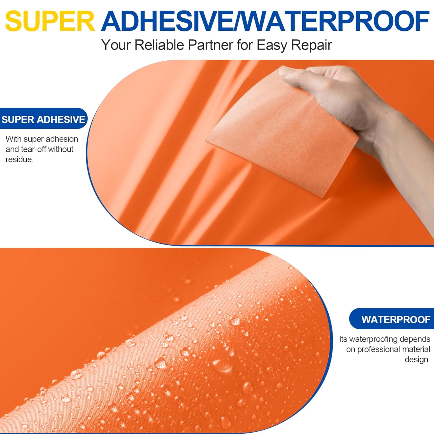 Skiennix Fabric Repair Tape - Waterproof Self-Adhesive Nylon Patch Kit for Jackets & Tents | 4x70 Inch, Orange
