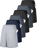 OYGSieg Men's Mesh Athletic Basketball Shorts - Quick Dry Gym Shorts with Pockets | 6 Pack Set