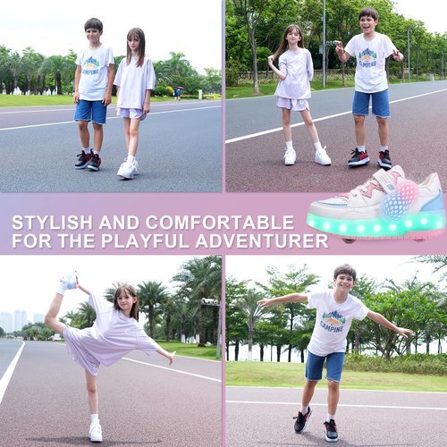 Pairduck Retractable Roller Shoes & Girl Sneaker, Adjustable Roller Skates Suitable for School and Outdoor Activities Black/White