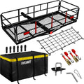 LWTURMRT Cargo Carrier Basket - 58" x 24" x 14" Folding Hitch Mount for SUVs | 500LBS Capacity, Black with Bag
