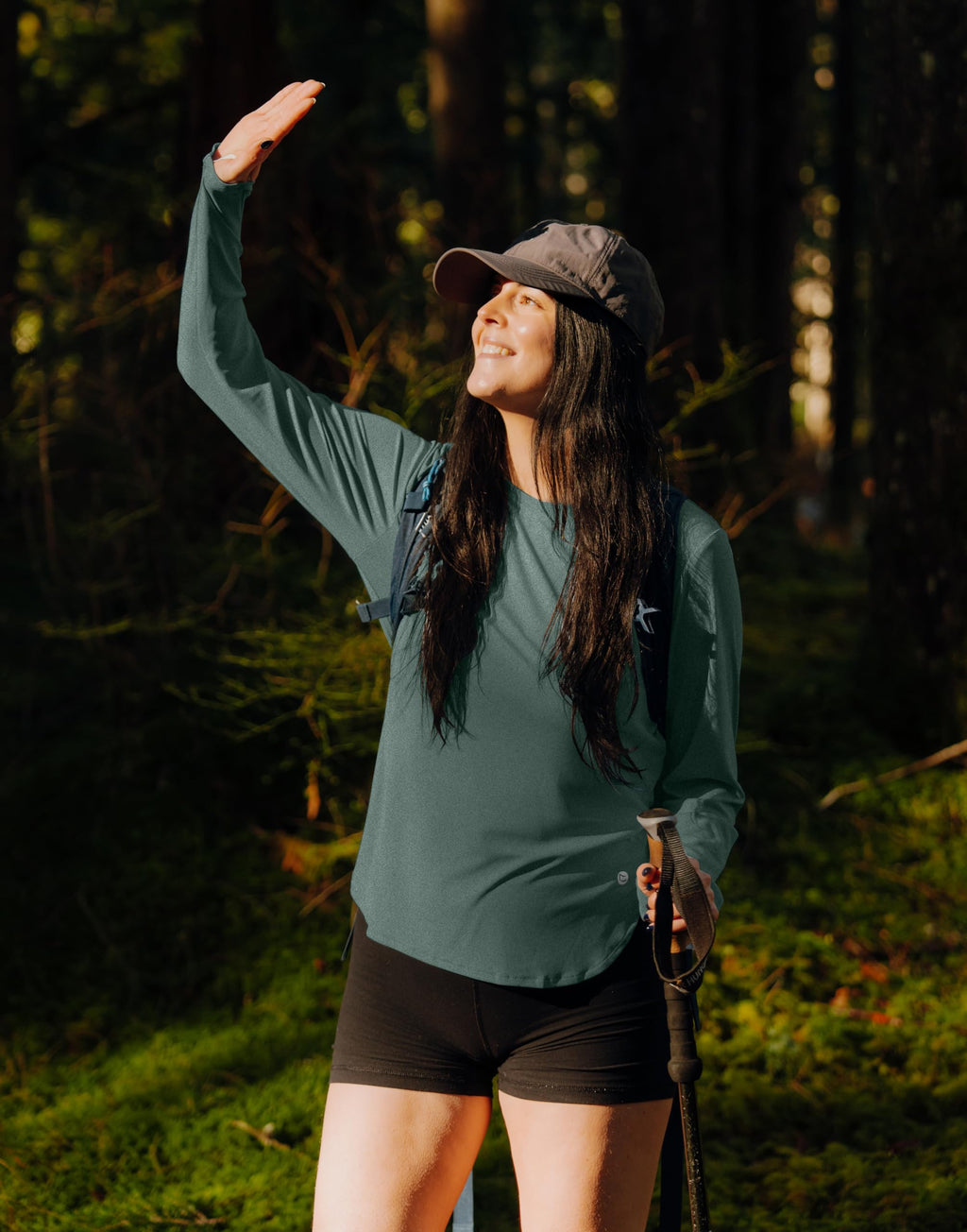 Women's Sun Shirts UPF 50+ Long Sleeve UV Protection Shirt Lightweight Quick Dry Workout Hiking Tops for Women(Malachite Green,XL)
