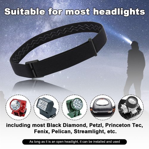 BOXOB Elastic Headlamp Strap, Headlamp Band Replacement Head Lamp Comfort Belt Headlamp Headband Holder Headlamp Accessories Compatible with Black Diamond, Petzl, Princeton Tec, Fenix, Streamlight