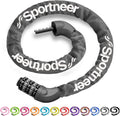 Sportneer Bike Lock - High Security 5-Digit Combination Chain Lock | 3.2/3.6/4ft Heavy Duty, Keyless Design for Bikes, Motorcycles, Scooters, Doors & Gates - 4/6mm Thick