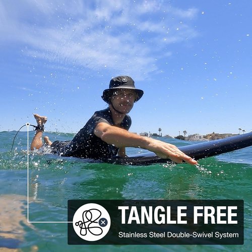Ho Stevie! Premium Surf Leash - Tangle-Free, Lightweight 1/4" Cord - Feels Like Surfing Leashless - 6/7/8/9 Feet