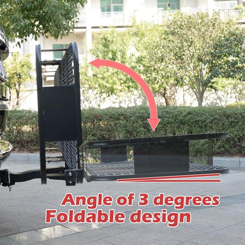 Fouwick Folding Trailer Hitch Mount Cargo Carrier - 500LBS Capacity, 60"x20"x6" Luggage Rack