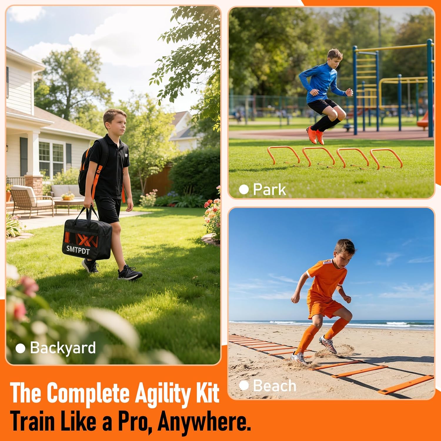 Speed and Agility Training Set - 5 Adjustable Hurdles & 20ft Agility Ladder for Kids & Adults