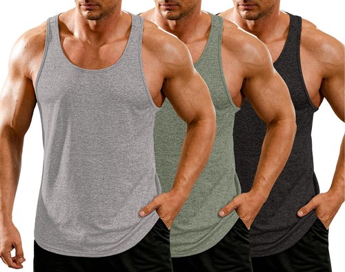 COOFANDY Men's Sleeveless Workout Shirt Dry Fit Muscle Tee Gym Bodybuilding Sleeveless Running Shirt