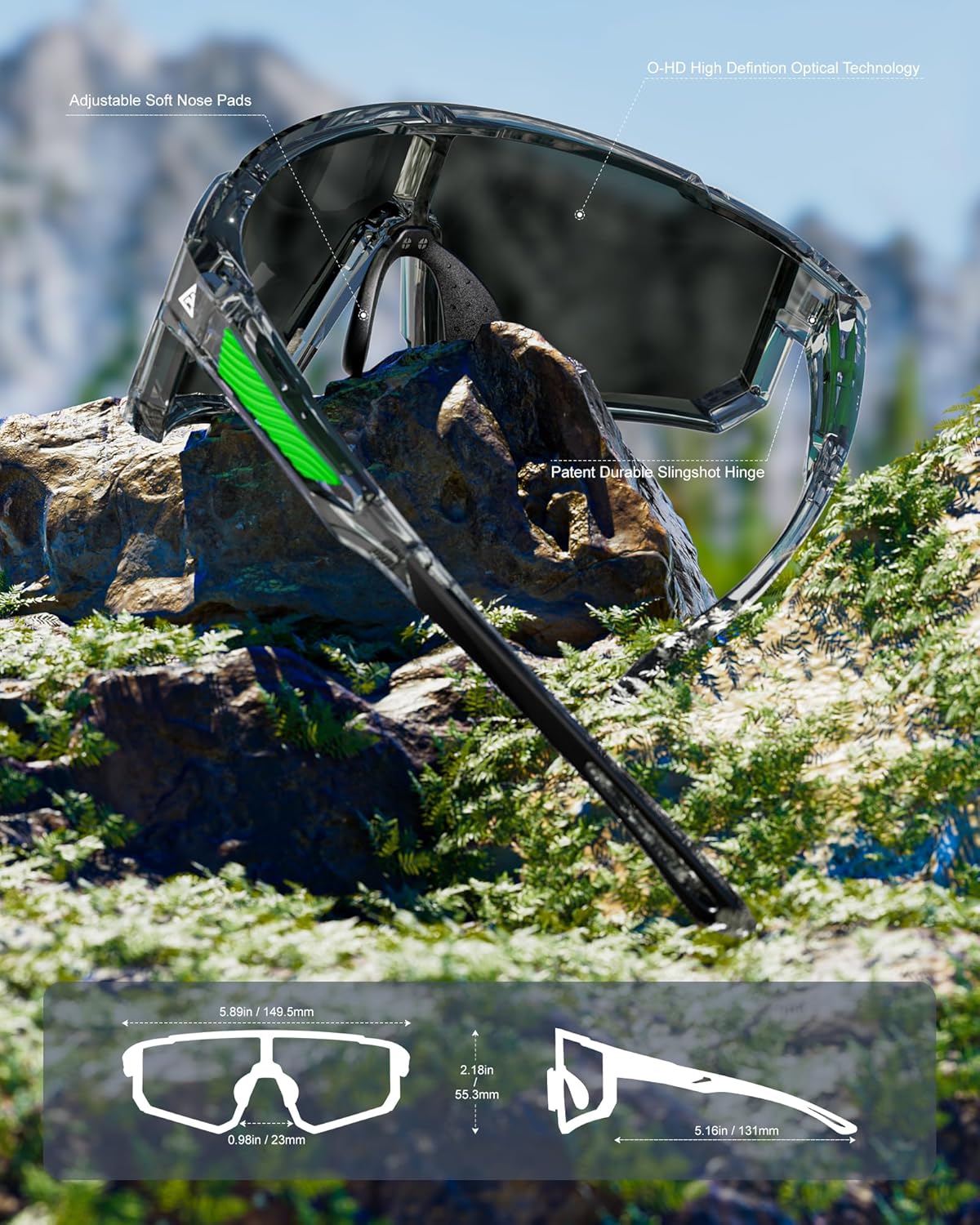 Polarized Sports Sunglasses - UV400 Protection for Men & Women | Wrap-Around Design for Cycling & Running