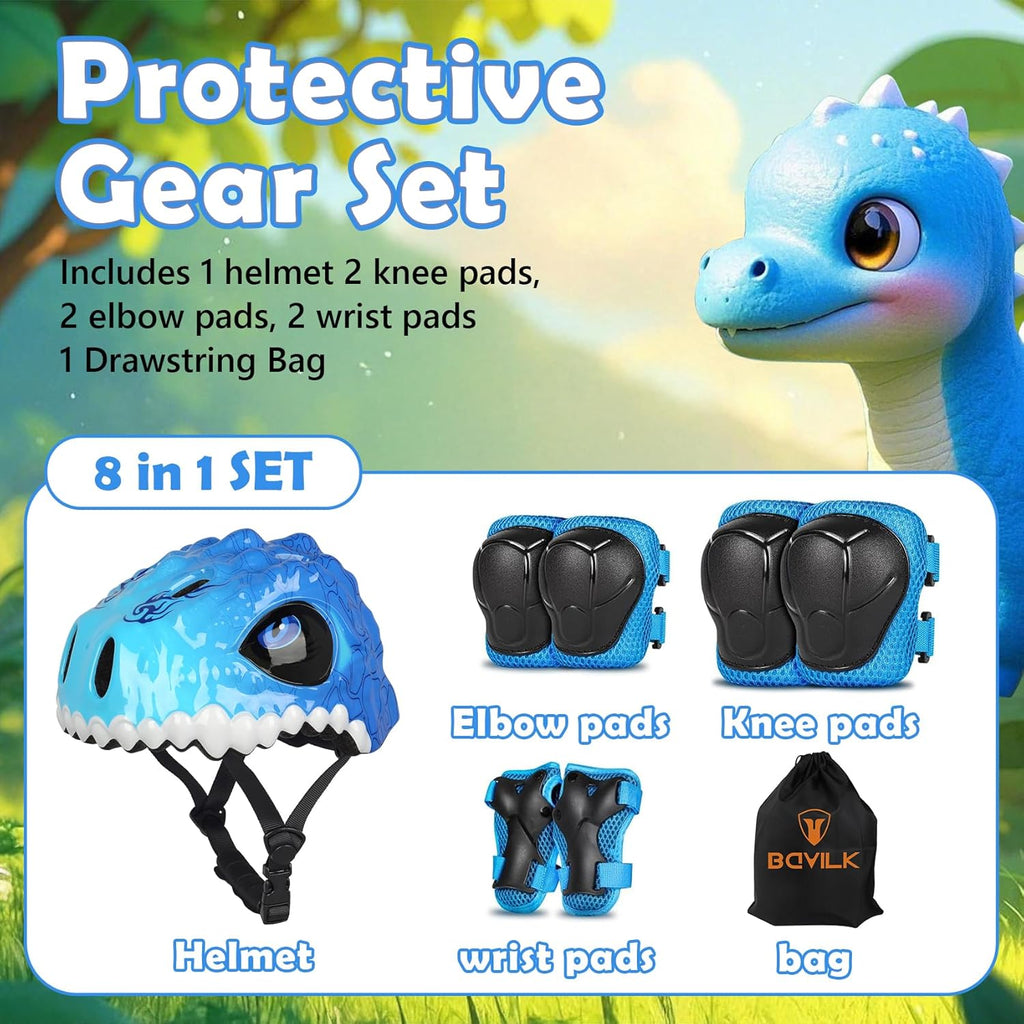 Skiennix Toddler Bike Helmet - 3D Dinosaur Design for Kids Aged 1-8 Years - Lightweight & Adjustable