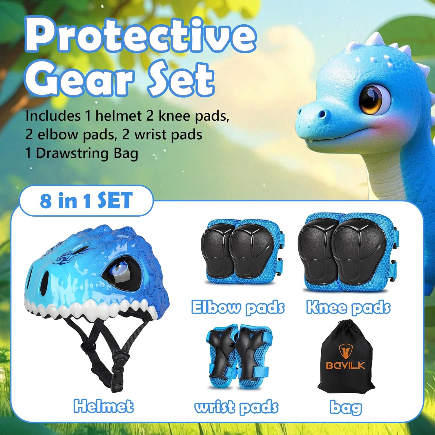 Skiennix Toddler Bike Helmet - 3D Dinosaur Design for Kids Aged 1-8 Years - Lightweight & Adjustable
