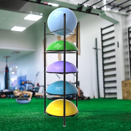 5 Tier Balance Trainer Stand, Floor Standing Exercise Ball Holder, Sturdy Half Ball Rack for Home Gym Studios