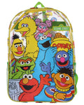 INTIMO Sesame Street Elmo Big Bird Cookie Monster Clear Travel Backpack For Daily Use 16"