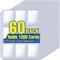 1080 Pockets Card Sleeves by [Brand Name] - 9 Pocket Trading Card Binder Sheets for Baseball, Football & More