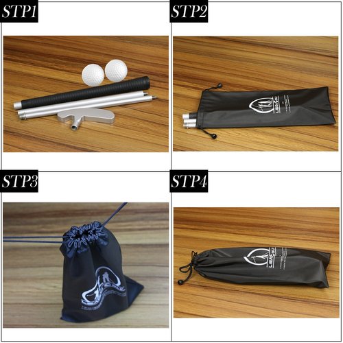 LEAGY 4-Section Portable Two-Way Putter - Left & Right Hand, 2 Golf Balls, 1Pack Golf Bag
