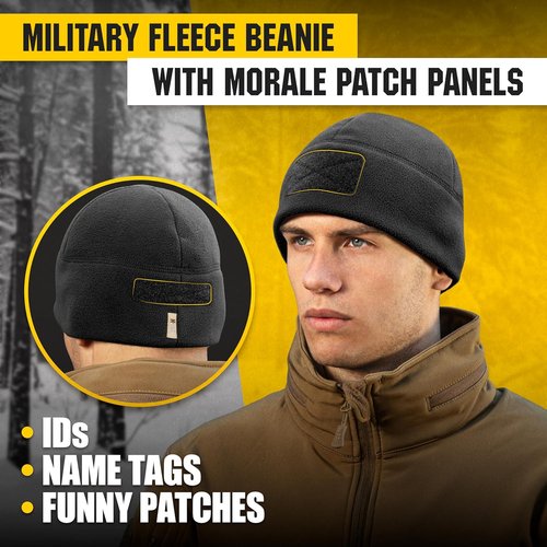 M-Tac Tactical Beanie - Fleece Winter Hat with Patch Panel for Ultimate Warmth
