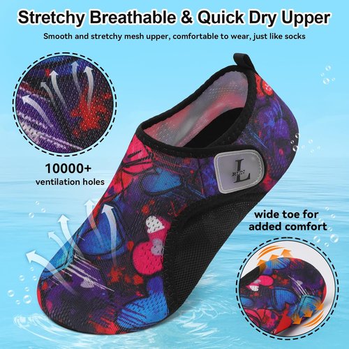 L-RUN Water Shoes - Quick-Dry Anti-Slip Aqua Socks for Beach, Swimming, Surfing & Yoga | Unisex