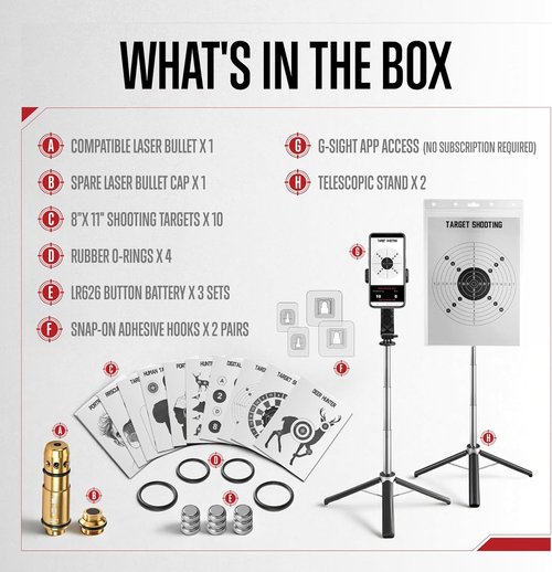 GLORYFIRE Dry Fire Laser Training System - Safe Home Practice Without Live Ammo | Includes Cartridge, Targets & Holder