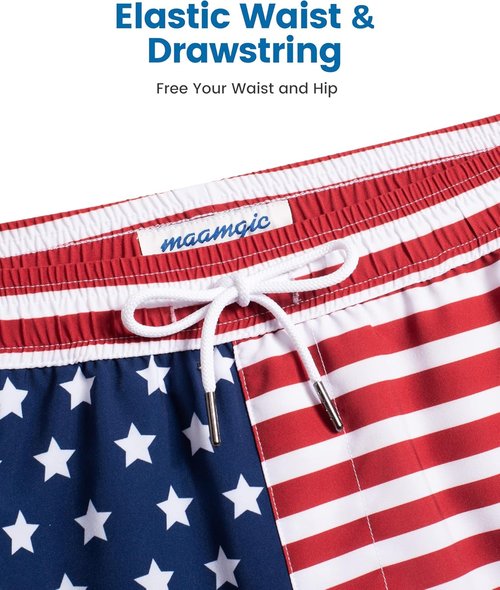 Maamgic Men's 2-in-1 Swim Trunks - 7 Inch Board Shorts for Ultimate Comfort & Style