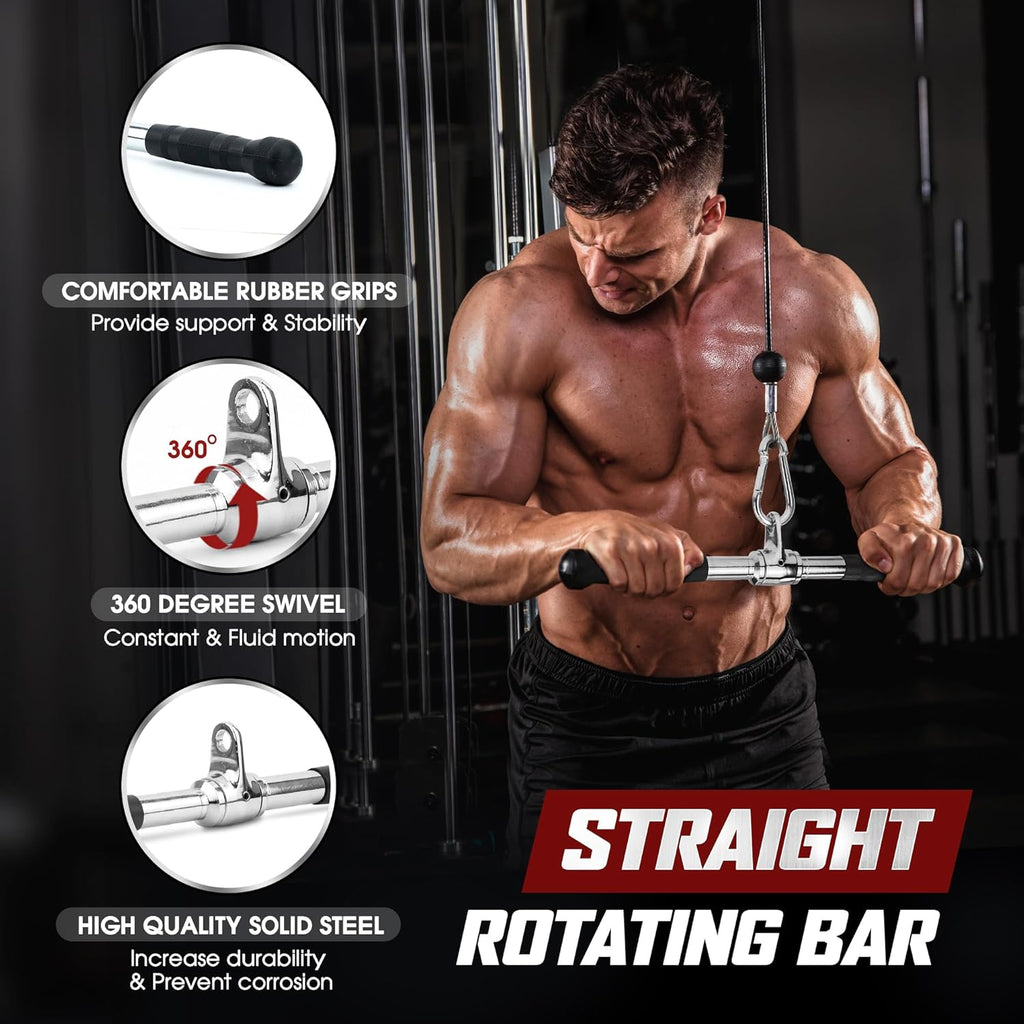 Yes4All Cable Machine Attachment - Double D Handle & Tricep Rope for Home Gym | Supports 880 LB Load