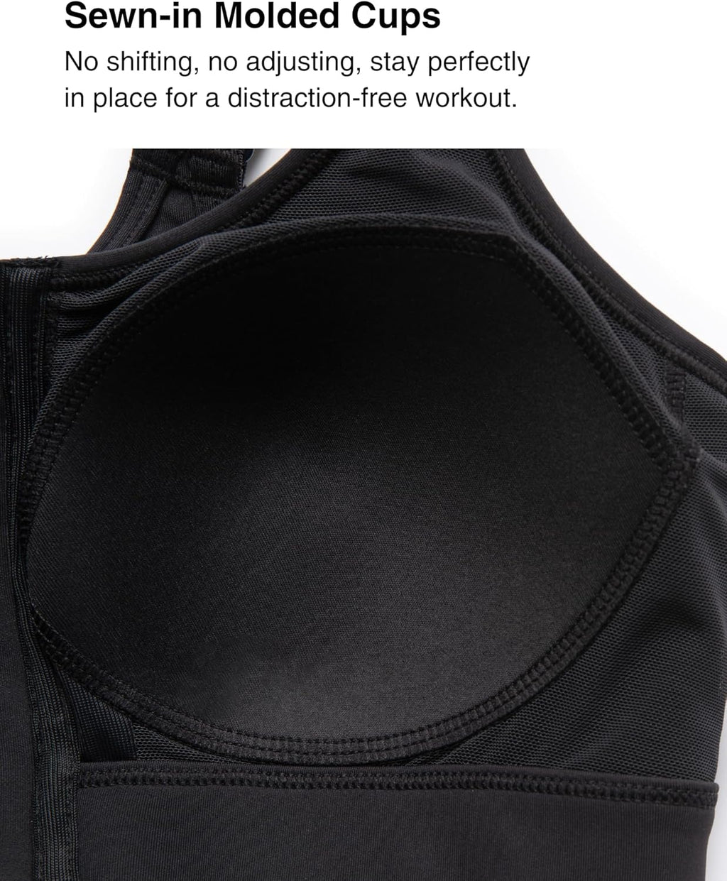 Yvette High Impact Adjustable Sports Bra - Zip Front Wireless Design for Plus Size Women