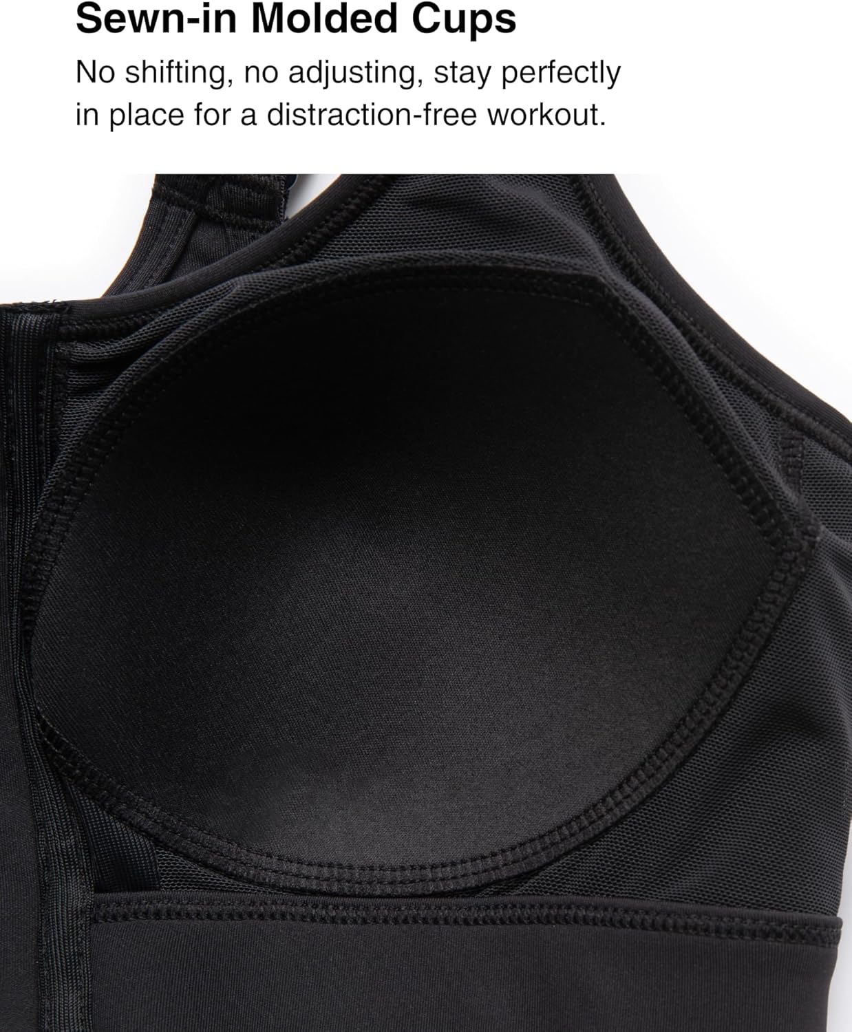 Yvette High Impact Adjustable Sports Bra - Zip Front Wireless Design for Plus Size Women