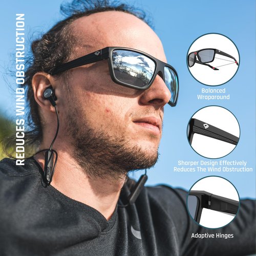 TOREGE Mens Women Sunglasses Polarized Sports UV Protection Wraparound Lightweight Sunglasses for Fishing Golf Driving Baseball NAUTILUS (C14)
