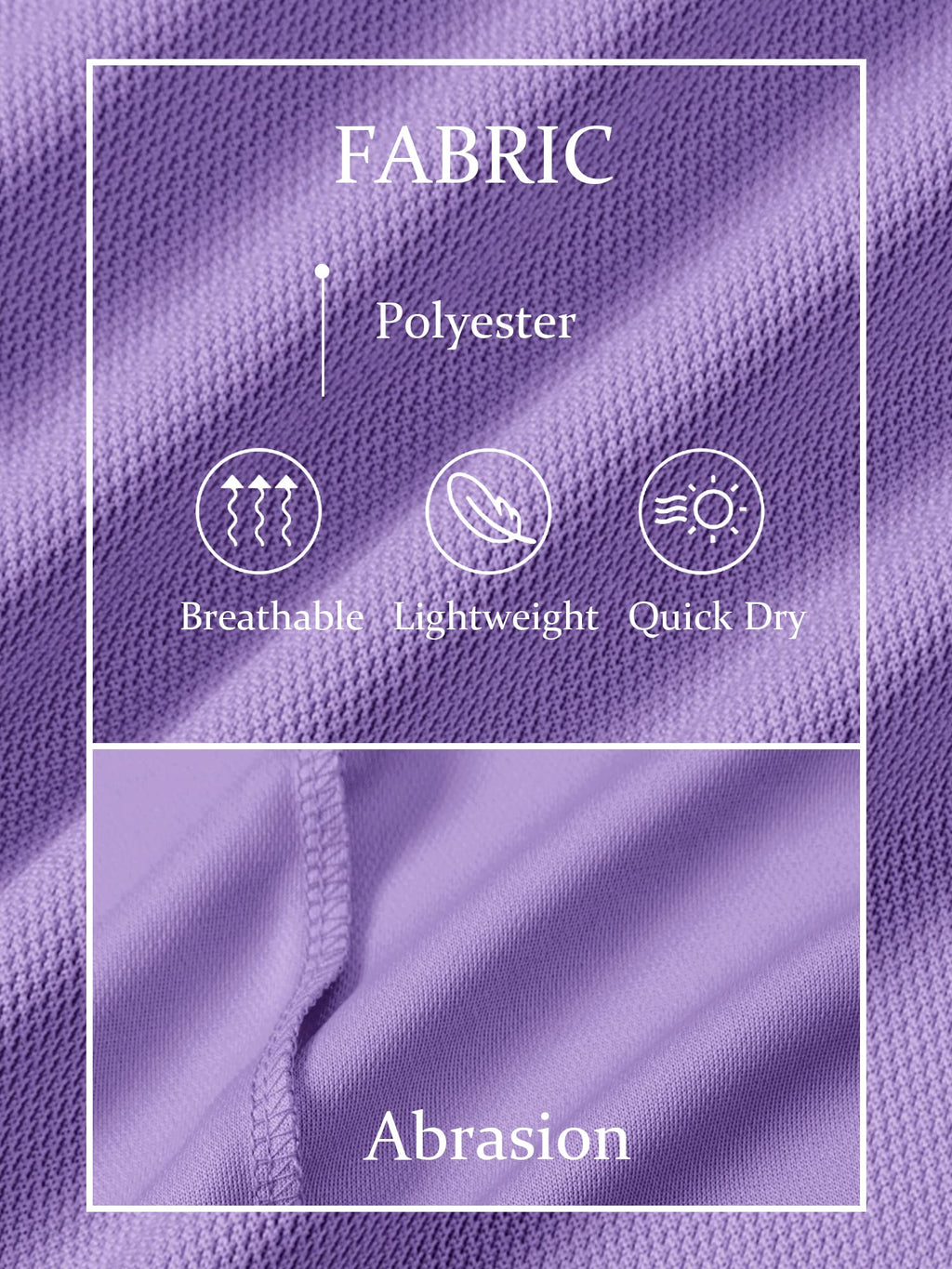 TACVASEN Mens Golf Shirt Dry Fit Mens Polo Shirts Short Sleeve Performance Golf Polos for Men with Collar Work Shirts Light Purple, 2XL
