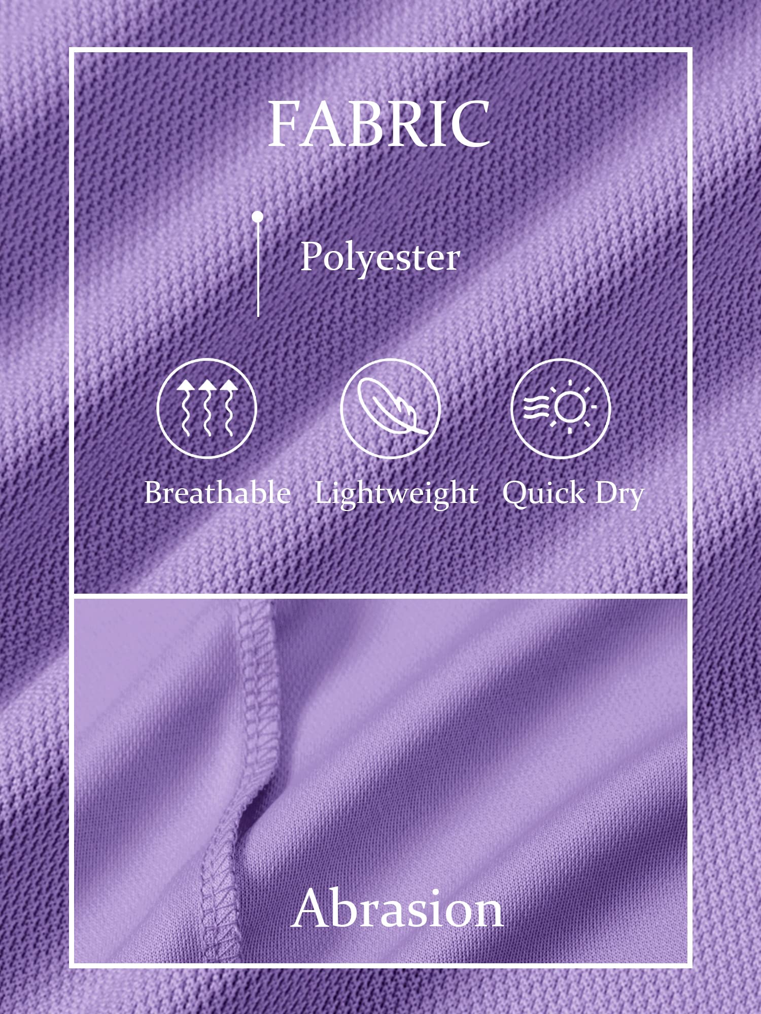 TACVASEN Mens Golf Shirt Dry Fit Mens Polo Shirts Short Sleeve Performance Golf Polos for Men with Collar Work Shirts Light Purple, 2XL