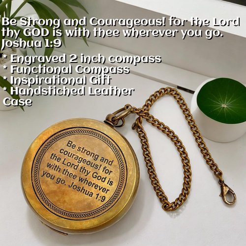 God My Lord Guide Me Compass - Inspirational Gift Engraved Greeting 2025 Graduation Day Gift, Birthday, Christmas, Baptism, Confirmation Gifts for Men Women Boys & Girls (#1 God Guide)