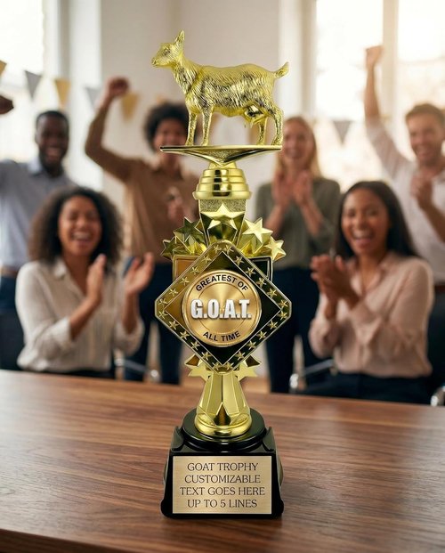 Goat Trophy | 13” Customizable Award with Engraving - Funny Office Gift for Champion, Boss, or Dad