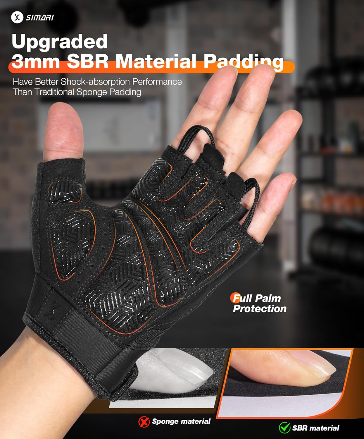 SIMARI Workout Gloves - Breathable Weight Lifting Gloves with Full Palm Protection | Black & Pink Sizes Available