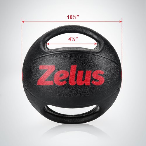 ZELUS Medicine Ball with Dual Grip| 10/20 lbs Exercise Ball |Weight Ball with