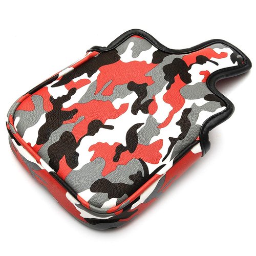 Camo Red Square Mallet Headcover Magnetic Closure Golf Putter Head Cover