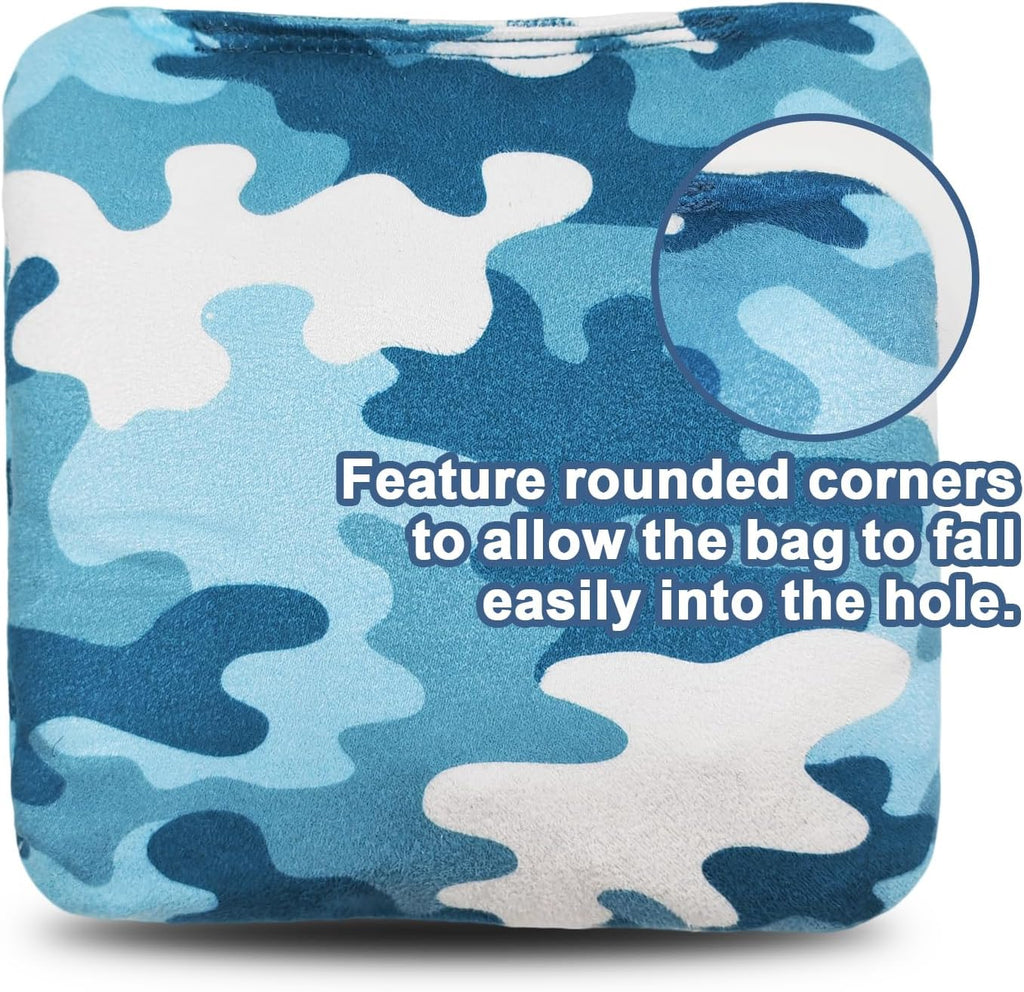 Skiennix Professional Cornhole Bags - Dual Sided Regulation Set of 8 | Slick & Stick Design