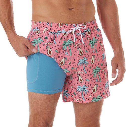 BRISIRA Men's Swim Trunks - Quick-Dry Bathing Suit with Compression Liner & Zipper Pocket | 5-Inch Inseam
